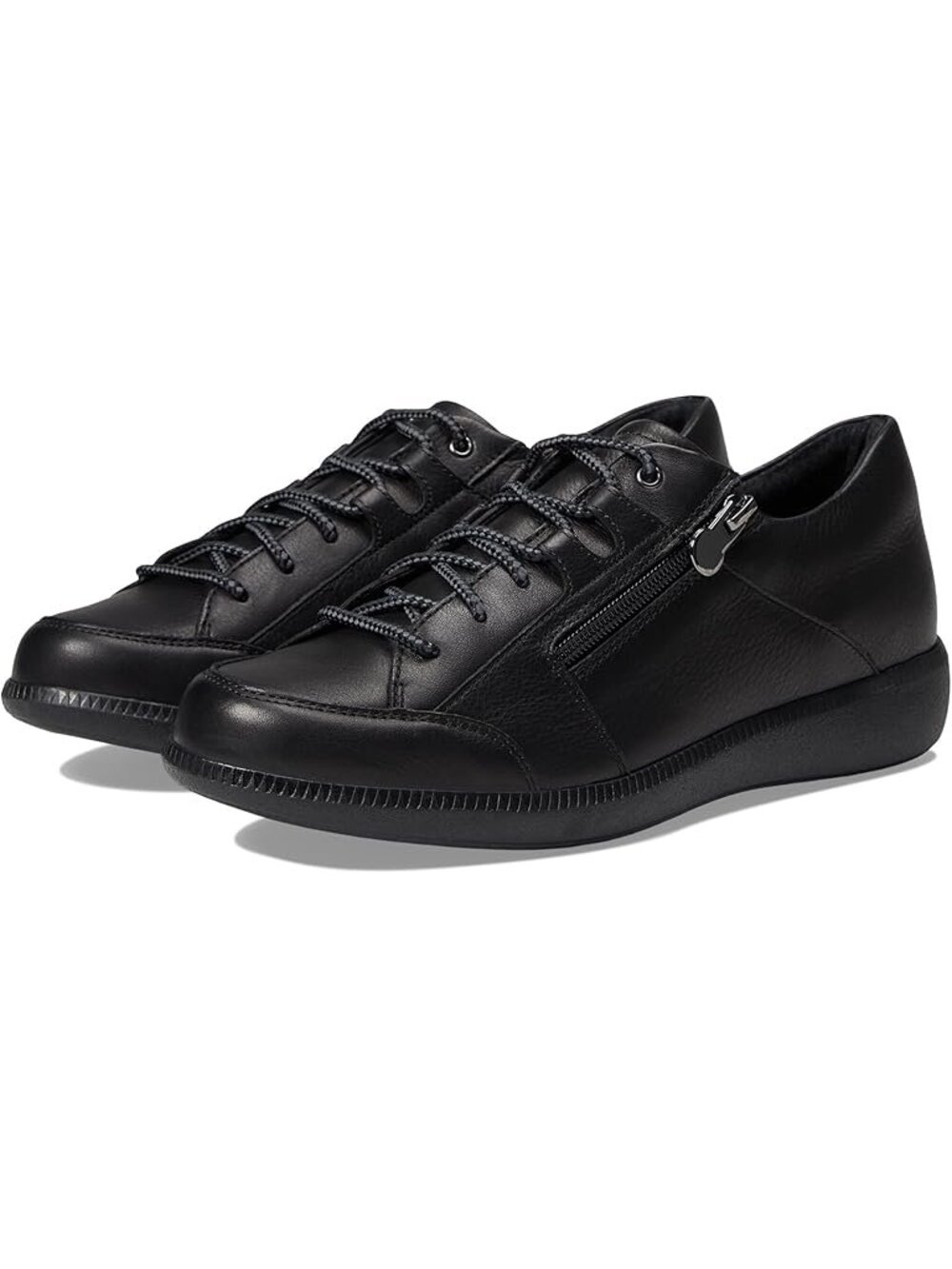 Munro Portia Oxford Sneakers in Black Tumbled Leather SZ 7.5 W NEW